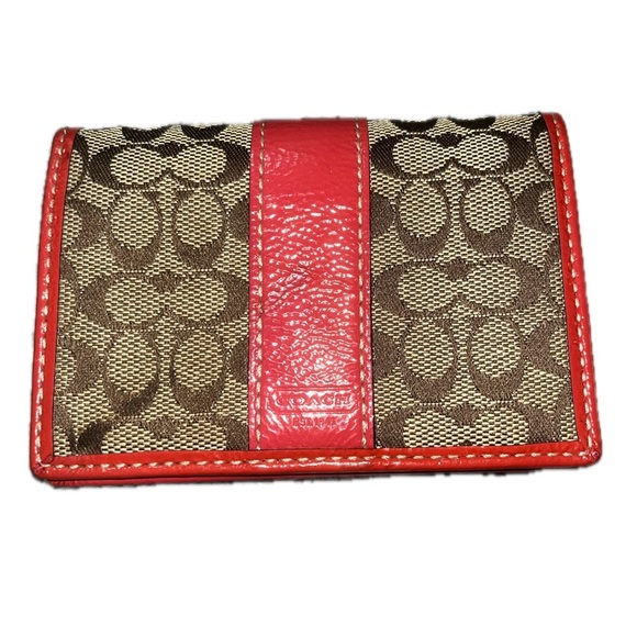 Y2K Coach Signature Canvas Leather & Patent Leather Card Holder - Picture 2 of 13